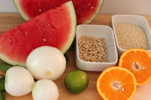 Quinoa con Sandía y Aliño de Pimientos Asados RECETAS SALUDABLES FARMACIA ALBALÁ