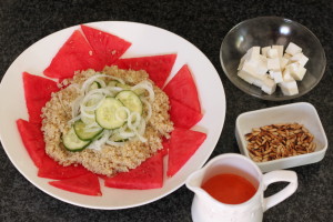 INGREDIENTES Quinoa con Sandía y Aliño de Pimientos Asados RECETAS SALUDABLES FARMACIA ALBALÁ