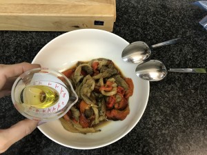 Atún con Pimiento y Berenjena Asados