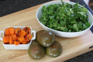 ensalada de canónigos y calabaza